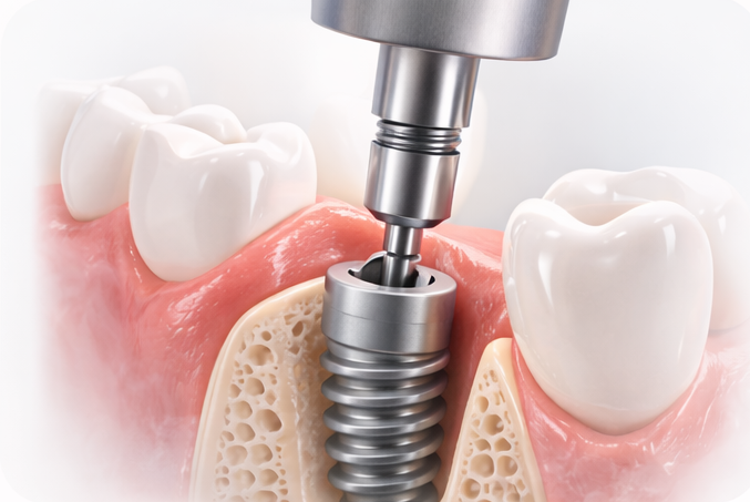 Implantas įsriegiamas į kaulą